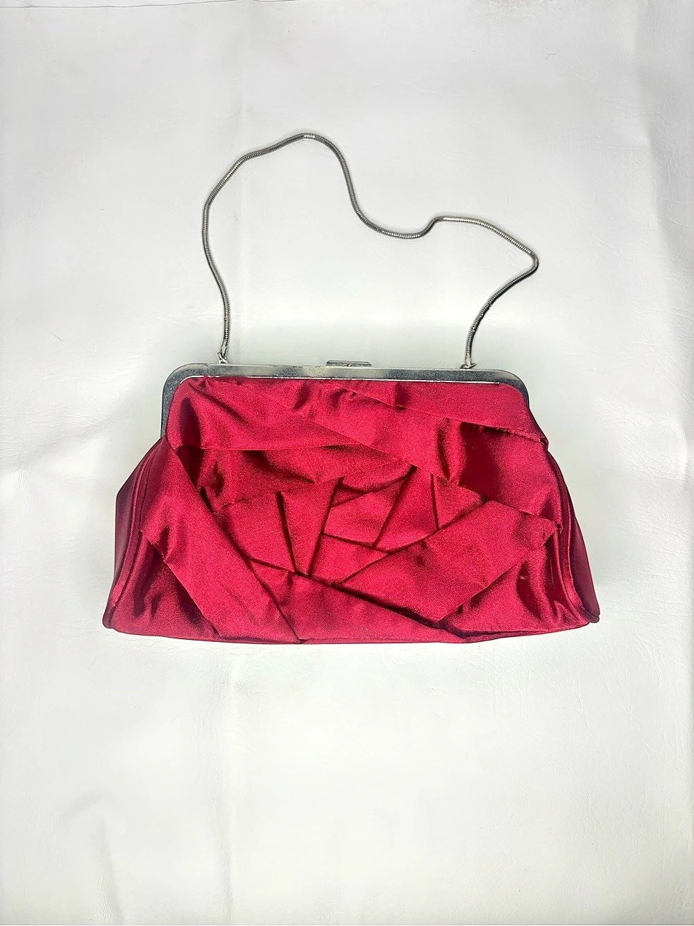 Steve Madden Red & Silver Frame Clutch